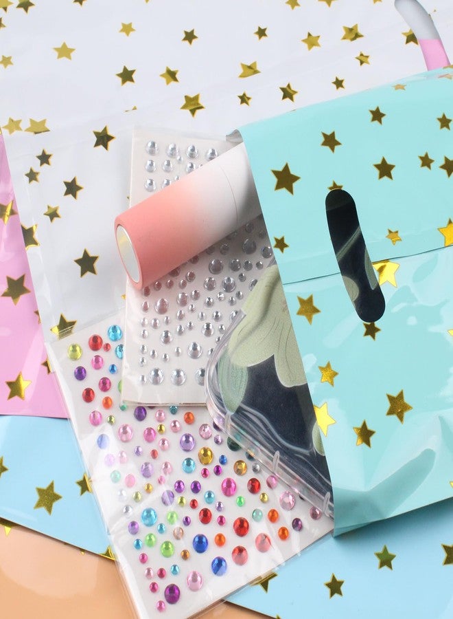 saizone 25 Party Favor Bags for Kids Birthdays, Goodie Candy Bags in 5 Colors with Star Pattern - Image 5